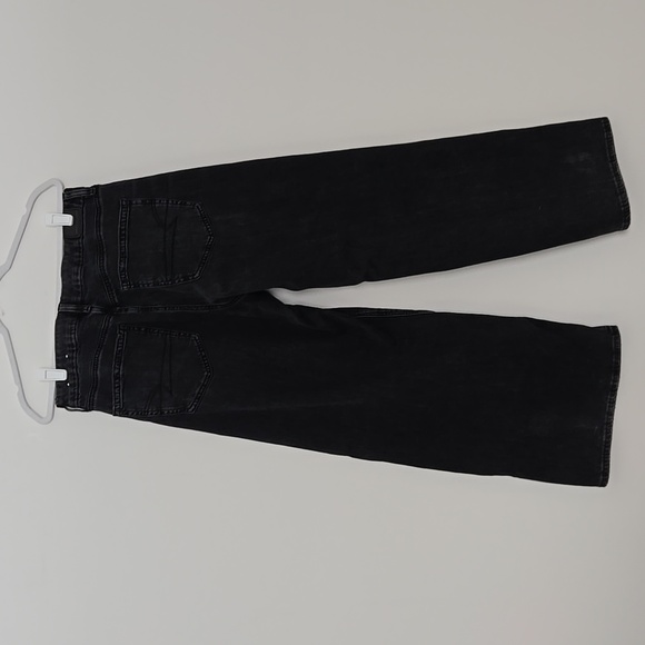 American Eagle Outfitters Black Wide Leg Stretch Jeans Normcore | 12 SHORT - Picture 4 of 7
